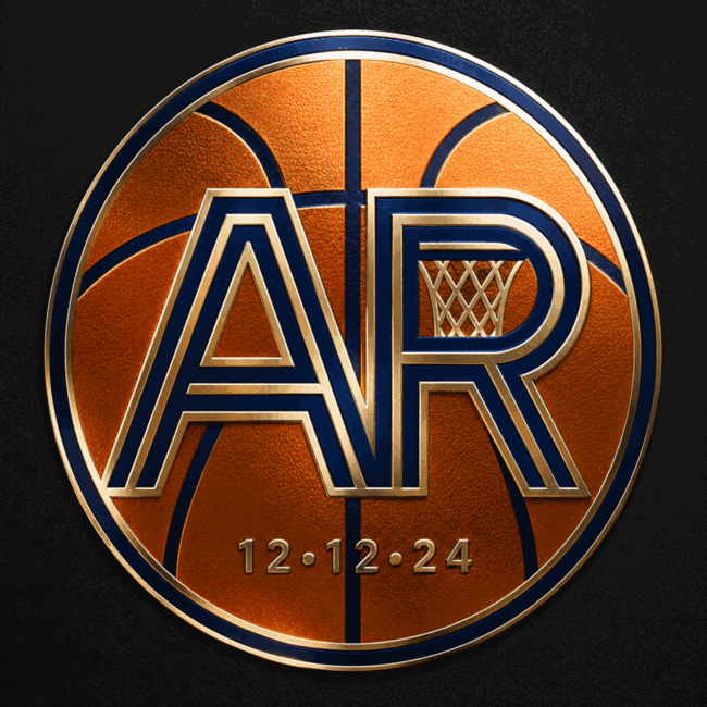 Textured AR basketball event logo